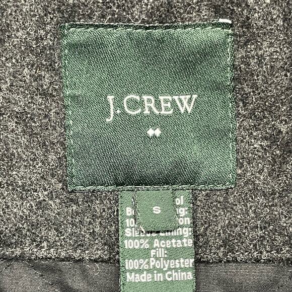 J. Crew Factory Charcoal Gray Wool Zip Front Biker Jacket Size S - Picture 8 of 13